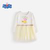 Сетчатое платье-принцесса с длинным рукавом для девочек Peppa Pig – Стильное для весны и осени