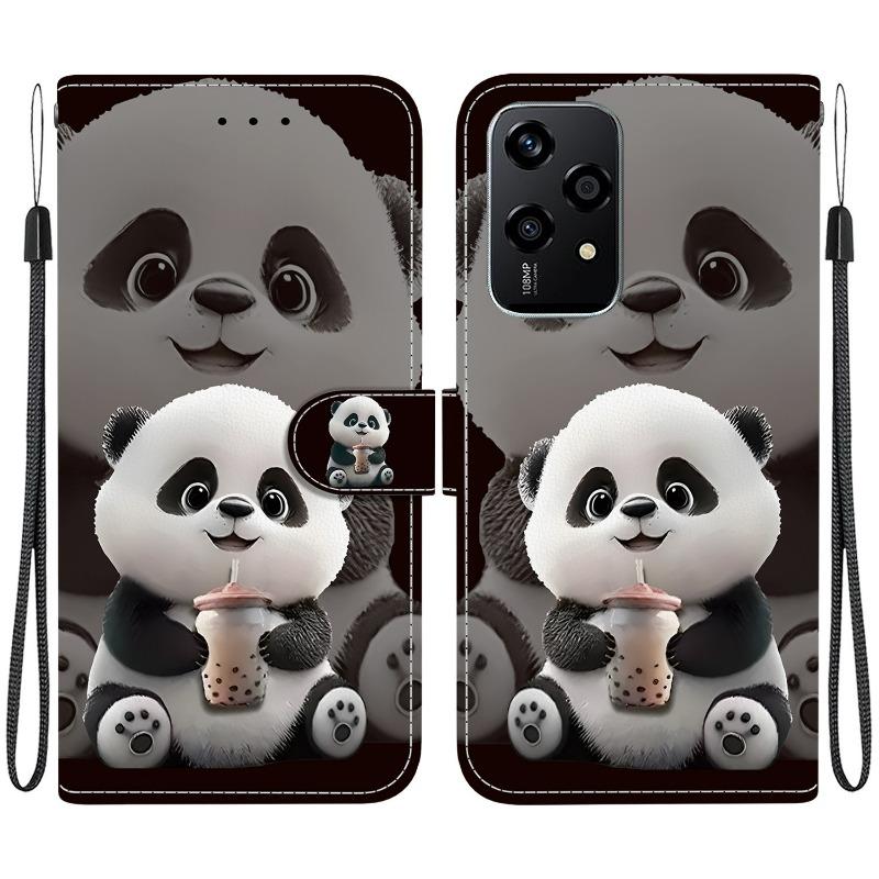 Animal Case Lion Panda Leather Phone Cover For Huawei Honor 200 Smart Lite Pro 5G Wallet Flip Coque Card Magnetic Protect Cases