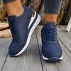 [Navy Blue Sneakers] Navy Blue and Golden Women's Casual Sneakers | Round Toe, Lace-Up, Rubber Sole, All-Season Comfort Shoes, Casual Footwear