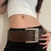 Versatile Leather Wide Belt Luxury Design Grunge Sashes Waistband Retro Pin Buckle Waistband  Gifts