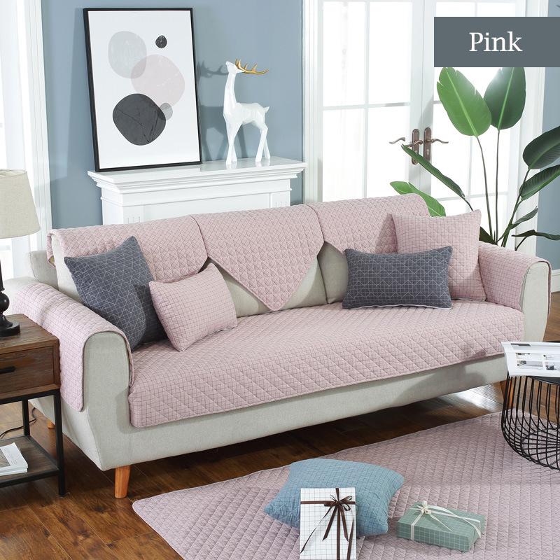 Modern Simple Sofa Cover Cotton Non-Slip Living Room Sofa Cushion Fabric Dust-Proof Furniture Protection Cushion Universal
