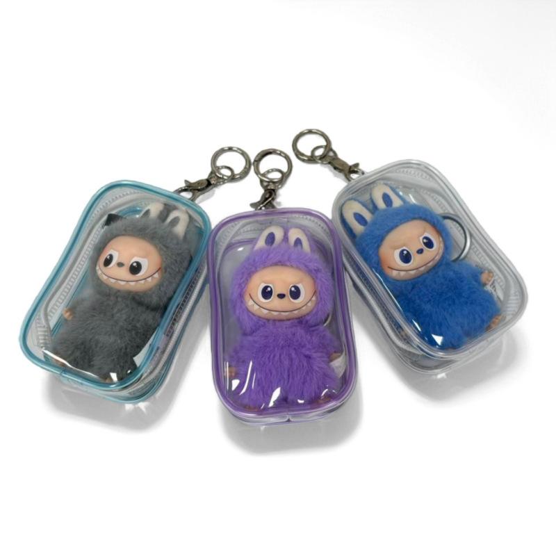 Labubu 4.0 Heart Bottom Password Fourth Generation Series Protective Cover Out Transparent PVC Baby Bag Small Square Bag Pendant