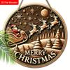 Классическая деревянная рождественская табличка с Санта-Клаусом - Круглая табличка Navidad для декора двора, двери, стены - Идеальное рождественское украшение