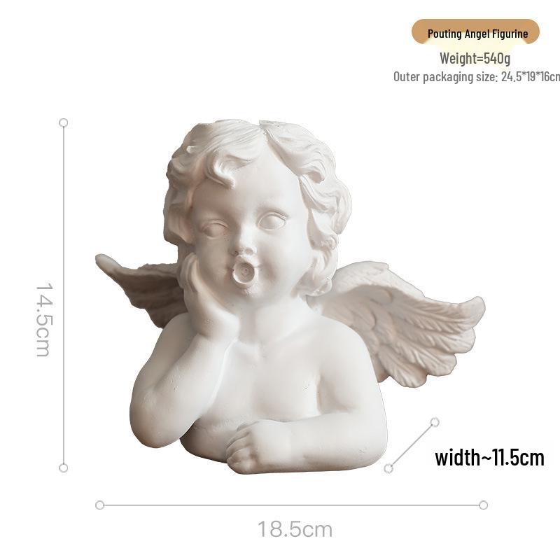 Nordic Angel Girl Sculpture - Resin Figurine for Living Room Décor