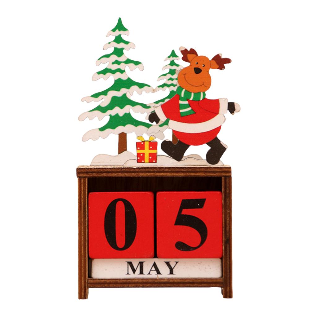 Рождественский адвент-календарь, Деревянный настольный адвент-календарь, Праздничное украшение, Настольный подарок для рождественской вечеринки, Подходит для домашних каминных полок и книжных полок