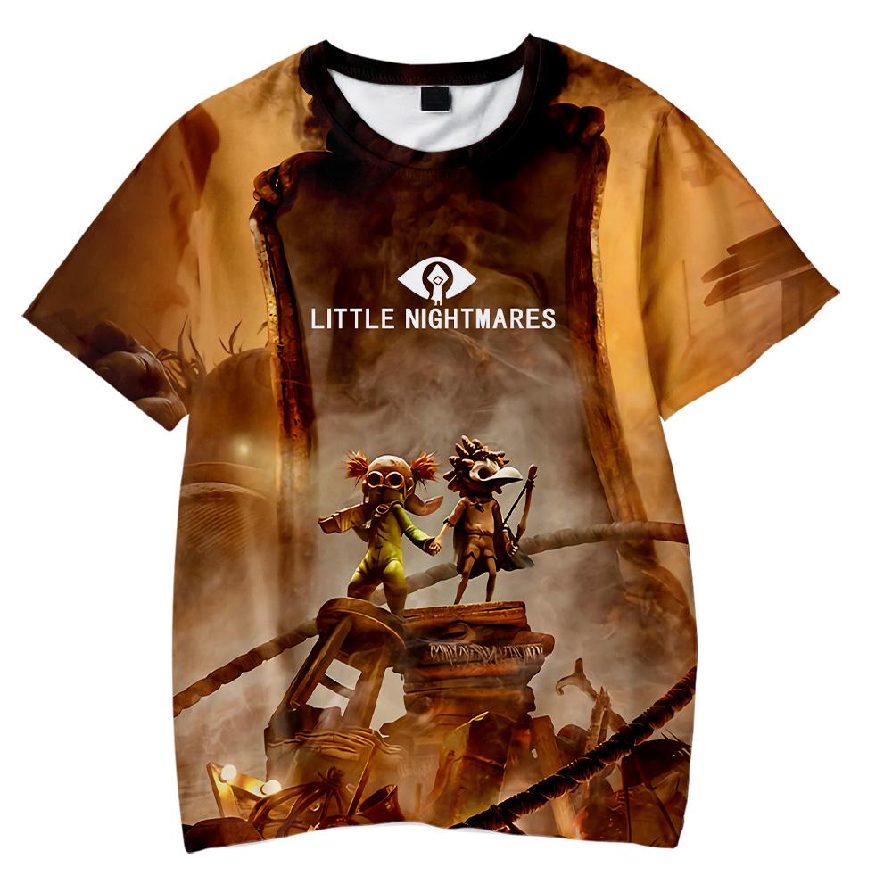 Футболка Little Nightmares 3, мужская футболка с коротким рукавом и круглым вырезом в стиле Харадзюку, уличная женская футболка, новинка 2023 года, аниме-игра, 3D одежда, топы