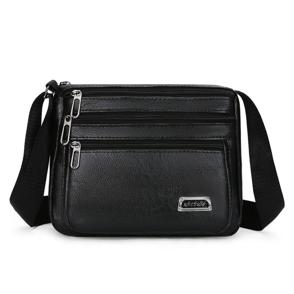 PU Leather Shoulder Bag Large Capacity Business Man Messenger Bag New Men's Crossbody Bag