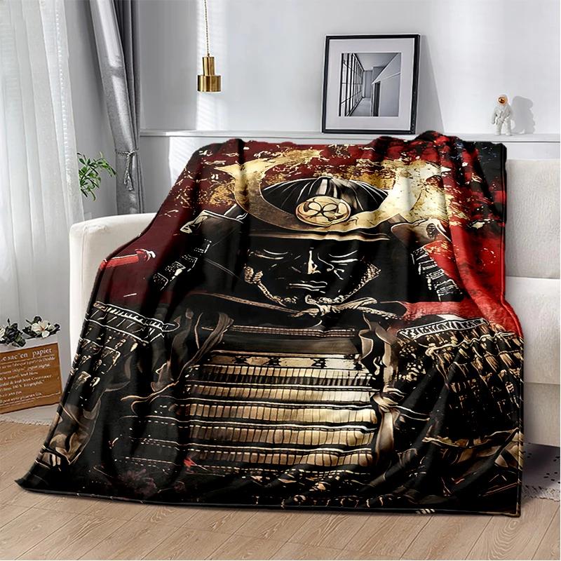 3D Japanese Samurai Bushido Katana Cartoon Game Blanket,Soft Throw Blanket for Home Bedroom Bed Sofa Travel Picnic Cover Kids