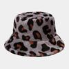 Women S Leopard Print Fleece Lined Bucket Hat Casual Warm Winter Hat