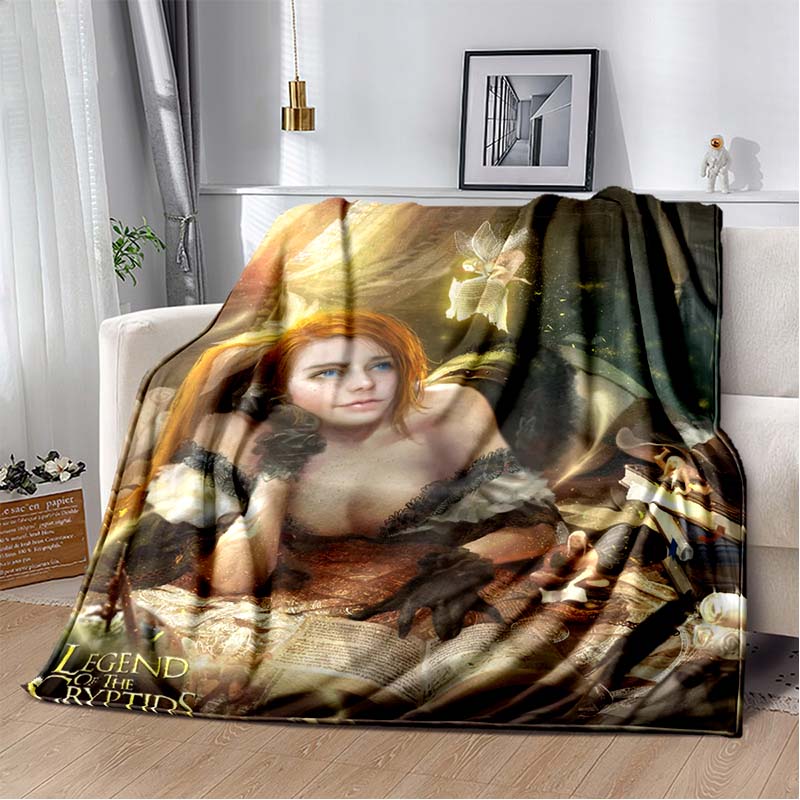 Legend of The Cryptids 3D Print Flannel Blanket Ultra Soft Warm Cozy Throw for Bedroom Sofa Camping Travel Home Decoration Daily