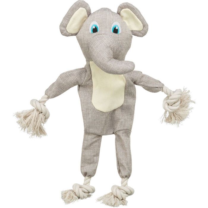 Jouet peluche - TRIXIE - Éléphant - Gris - Doux - Durable