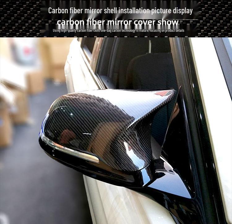 Carbon Fiber M3-Style Mirror Covers for BMW Series 1, 2, 3GT, X1 E84 - 6-Piece Set