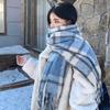 Mohair Winter Cashmere Scarves Tassel Long Shawl Retro Plaid Wool Scarf  Student