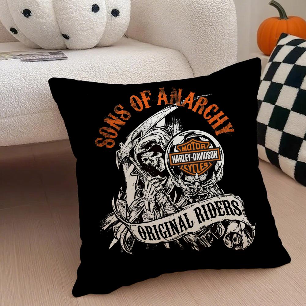 American Biker Drama SSons of Anarchy Cushion Cover Throw Pillow Cover Hidden Button Durable Polyester Chair Cushion
