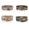 Модный многослойный браслет-обертка Многослойные женские браслеты Новые кожаные браслеты Женские