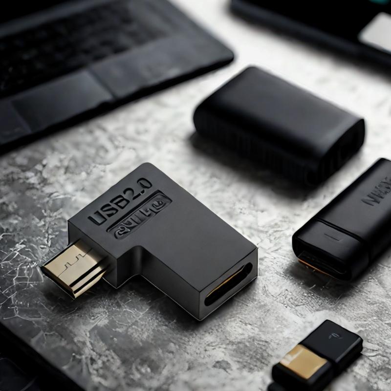 Компактный угловой USB C на USB адаптер 90 градусов Поддерживает быструю зарядку 2А Передачу данных 480 Мбит/с Широкая совместимость
