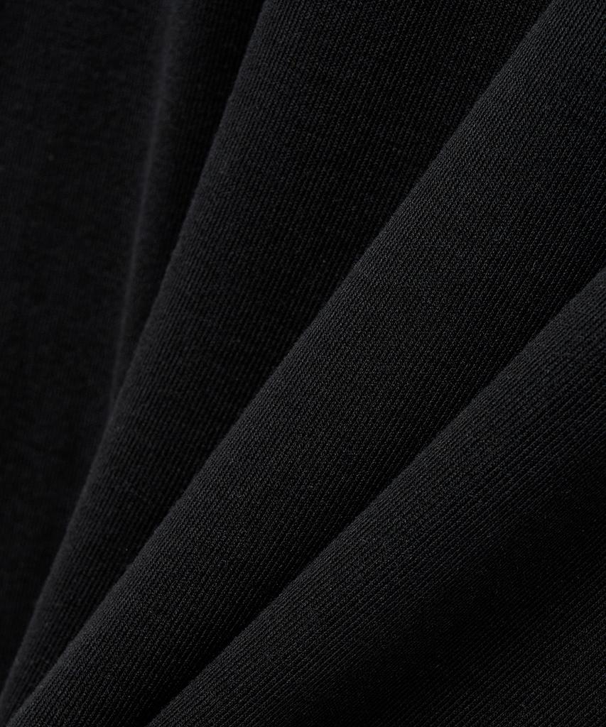 NOIRER Многослойная футболка-henley с коротким рукавом (Черная слоновая кость)