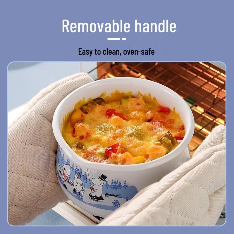 FUJIHORO Moomin Серия «Рыбалка» 20 см Эмалированная кастрюля с двумя ручками для супа