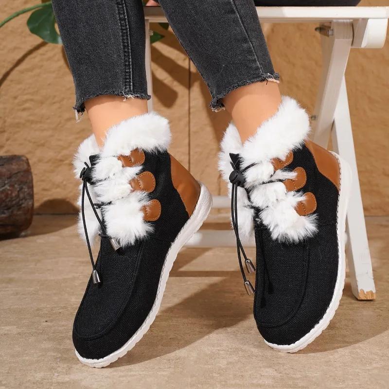 Модные женские повседневные зимние хлопковые ботинки на шнуровке 2024 года, новые легкие и удобные женские спортивные ботинки для ходьбы Zapatos De Mujer