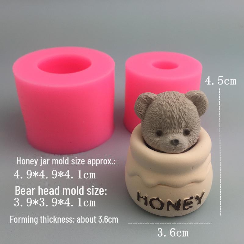 Силиконовая форма в виде головы плюшевого мишки для меда, гипса, ароматерапии и мороженого