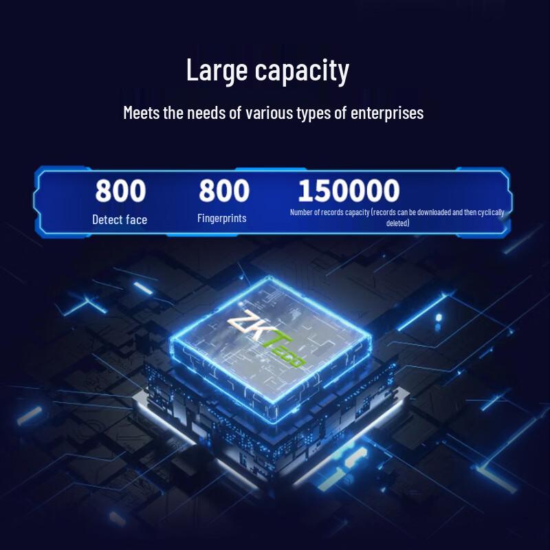 ZKTECO JDF800-BS Динамическая система учета рабочего времени по лицу и отпечатку пальца CN вилка (адаптер в комплекте)