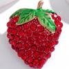 Женская брошь-клубника с кристаллами, булавка, стразы, фрукты, броши, ювелирные изделия для вечеринки, подарок