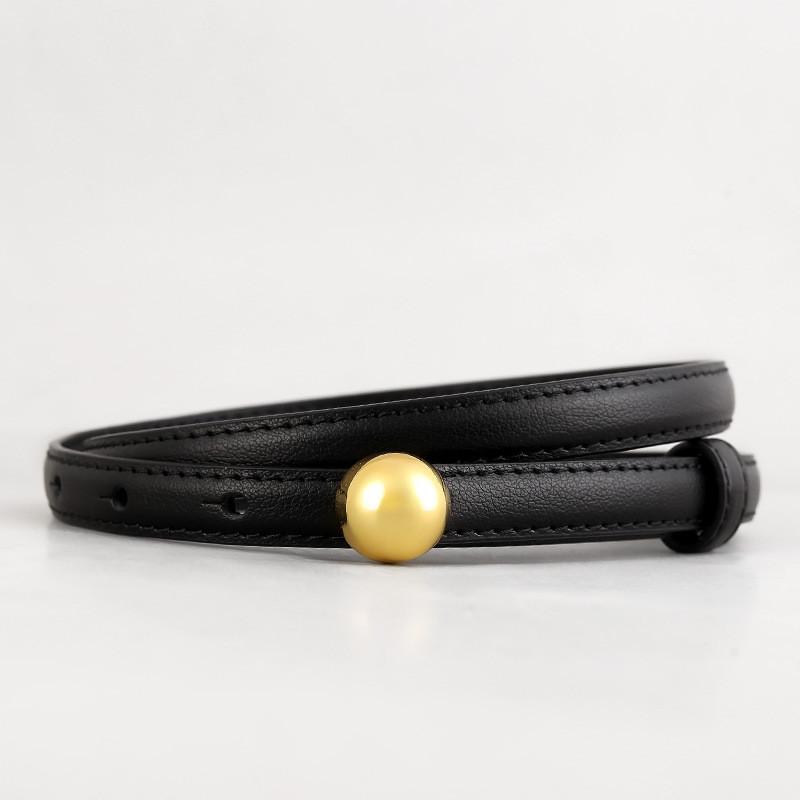 Genuine Leather Womens Skinny Belt With Pin Buckle For Dress And Summer Wear