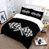 Crossed checkered racing flags. Bedding sets Duvet cover sets Duvet covers Pillowcases(1* Duvet Cover 2* Pillowcases without duvet insert)