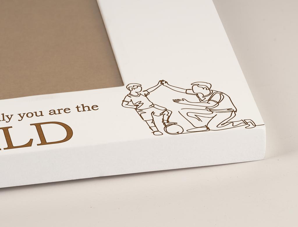 Дорогой сувенир, сделанный с любовью, настольная фоторамка с гравировкой, деревянная рамка для фотографий You Are The World, белая фоторамка