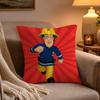 Cute Anime FFireman SSam Cushion Cover Soft Plush Cushion Cover Double Print And Invisible Zipper For Sofa Home Car Use