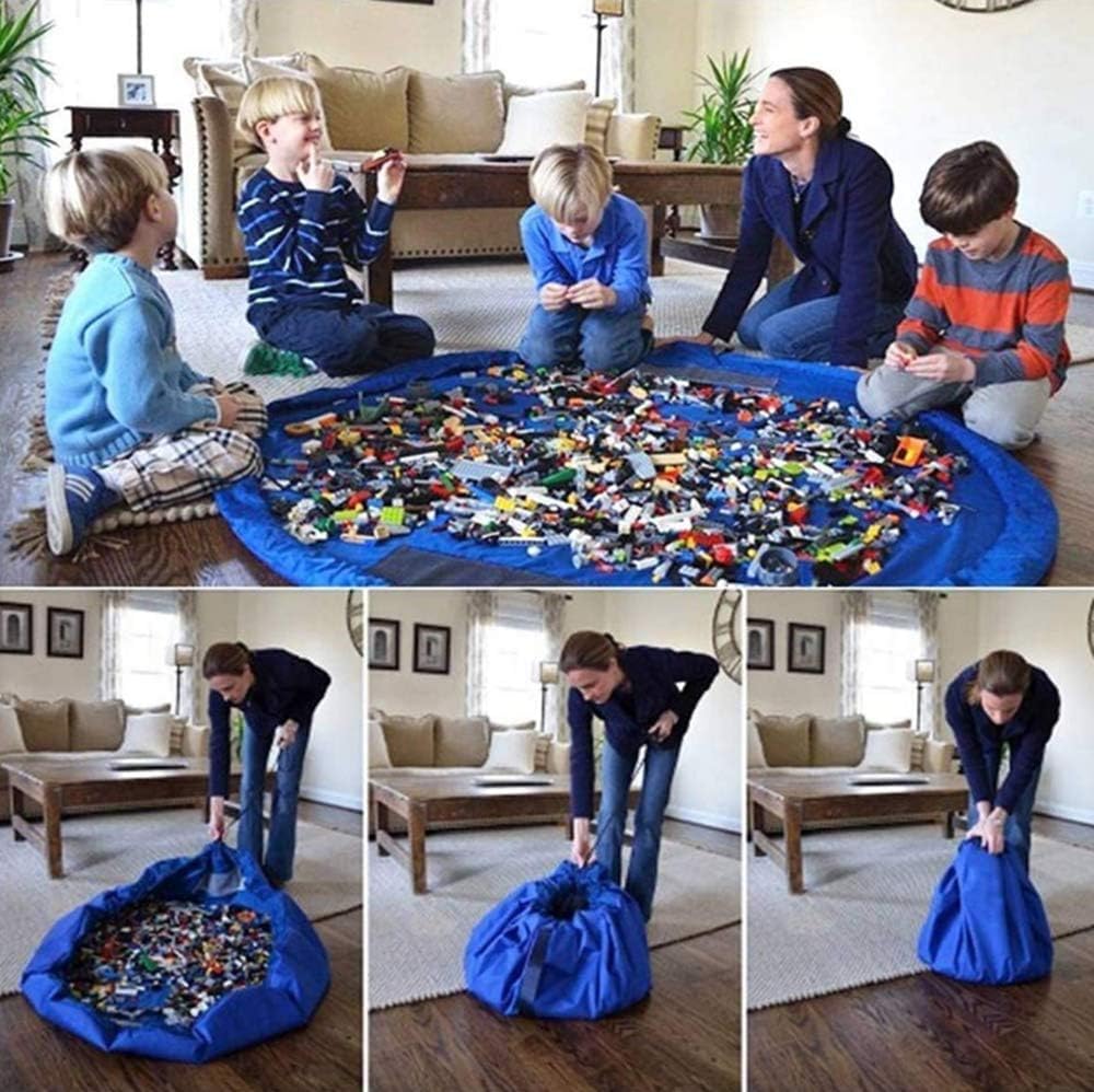 Samkos Toy Storage Большой диаметр складной детский ящик для хранения игрушек Легко моется Сумка для хранения принадлежностей, детский игровой коврик, вместимость, 150 см, сумка, вверх, (Свет