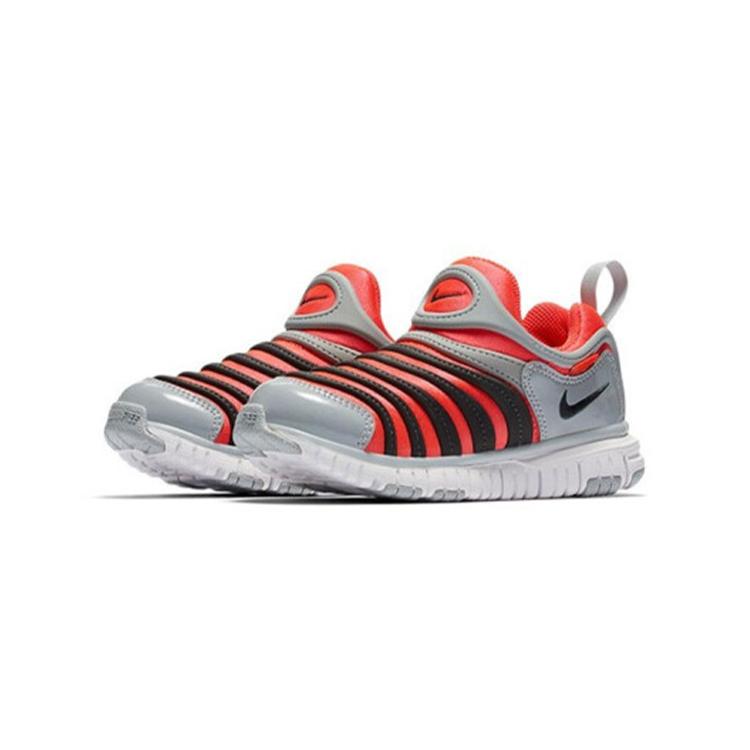 Nike Dynamo Free Низкие Детские Повседневные Кроссовки Серые Красные Дети Возраст 3 7 Лет 343738-629