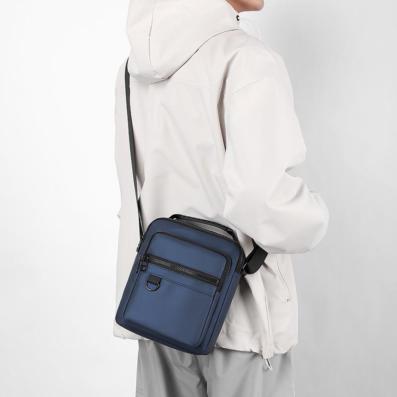 Messenger Sling Bags for Men Casual Oxford Small Zipper Crossbody Pouch Simple Mini Crossbody Phone Bag Male Side Shoulder Bag