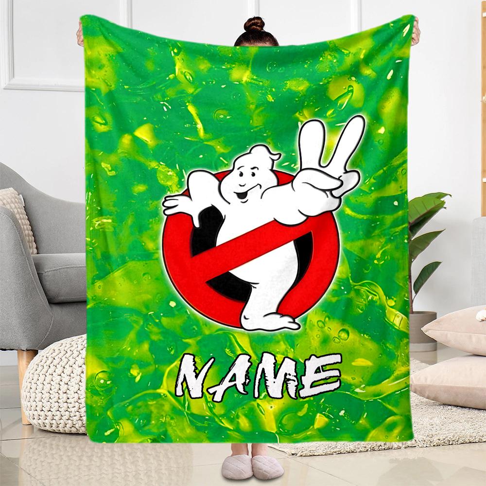 Ghostbusters Logo Customize Text Blanket Throw Customizable Blanket Soft & Cozy for Nap Seaside Sofa Chair All-Season Use