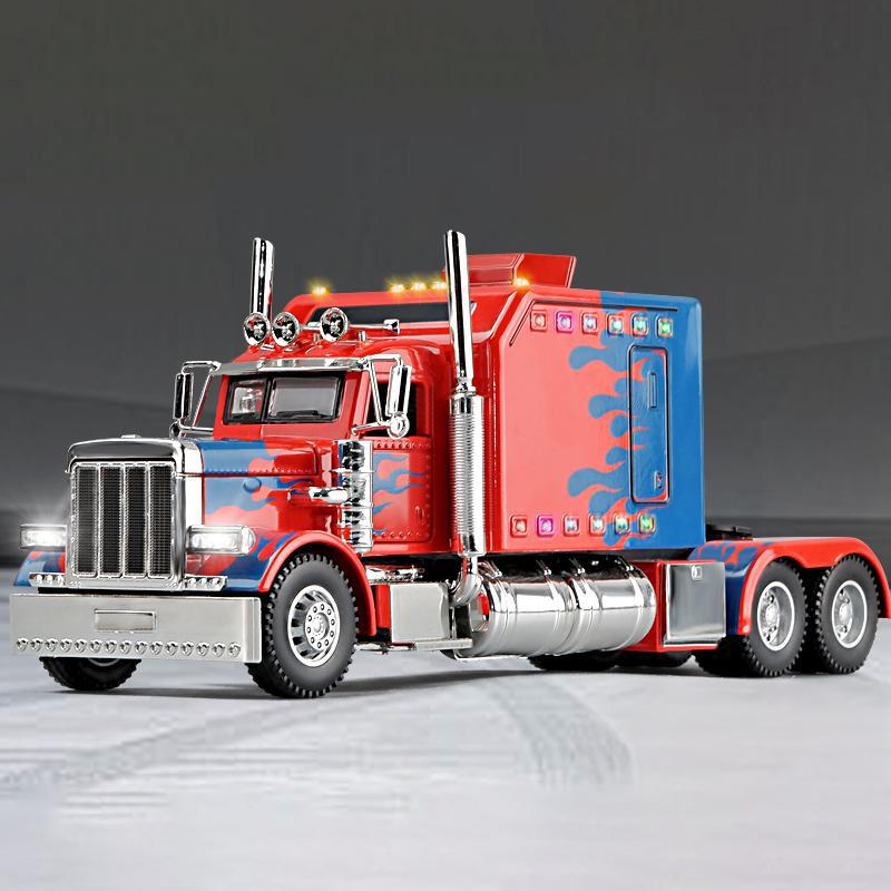 1/24 Peterbilt 389 Седельные тягачи Грузовик Сплав Американский Мускул Грузовик Модель Игрушка Литой Металл Звук и Свет Машина Игрушка для Детей Транспортное средство