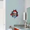 Santa Cracked Wall Decal Christmas Self-Adhesive Static Clings PVC Stickers for Car Window Room