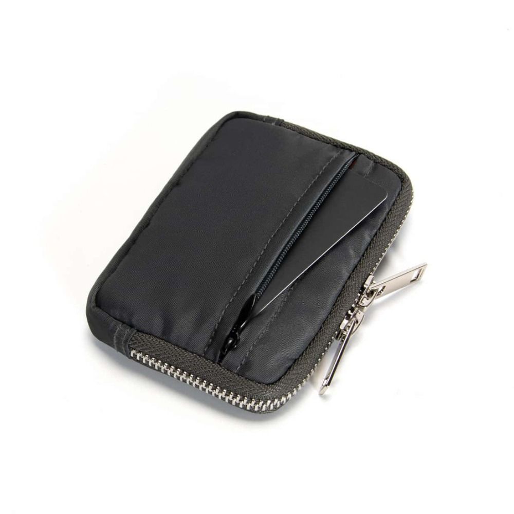 Portable Men Wallet RFID Anti-theft Mini Earbuds Storage Bag Square Nylon Coin Purse  Earphone Bag