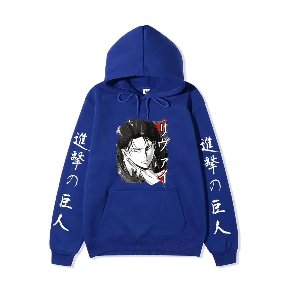 Аниме Атака Титанов АОТ Мерч Аккерман Леви Разведкорпус Принтованные Толстовки Осень Зима Свитшоты Пуловеры