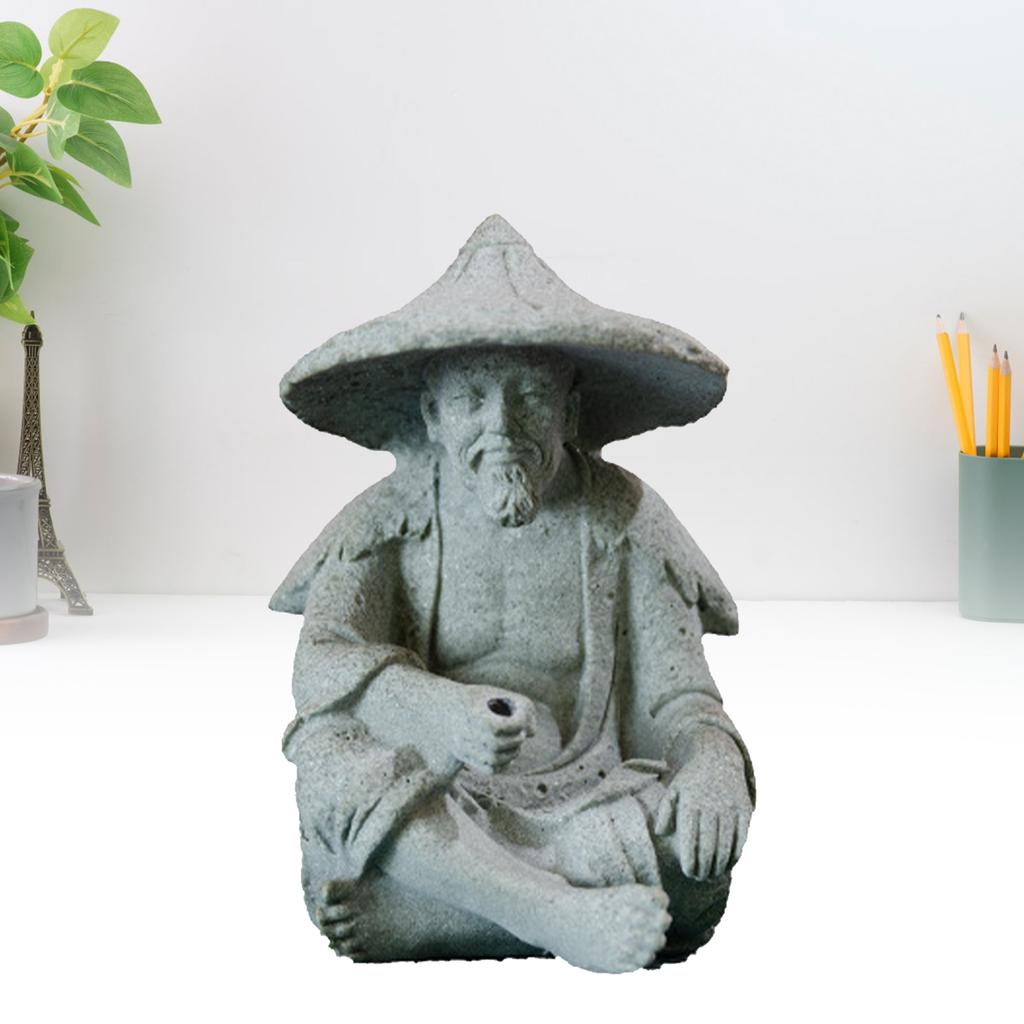 Мини Статуя Рыбака Аквариум Смола Фигурка Рыбака Винтажное Украшение для Аквариума Фонтан