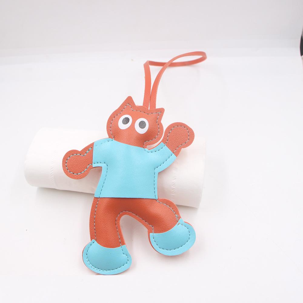 Кожаная мультяшная кукла парная сумка и подвеска для багажа аксессуары