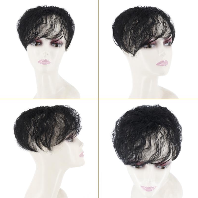 MISS WIG Женские короткие вьющиеся волосы, заколка для парика на макушке, белые волосы, натуральный цвет, черный, коричневый, светлый, для повседневного использования