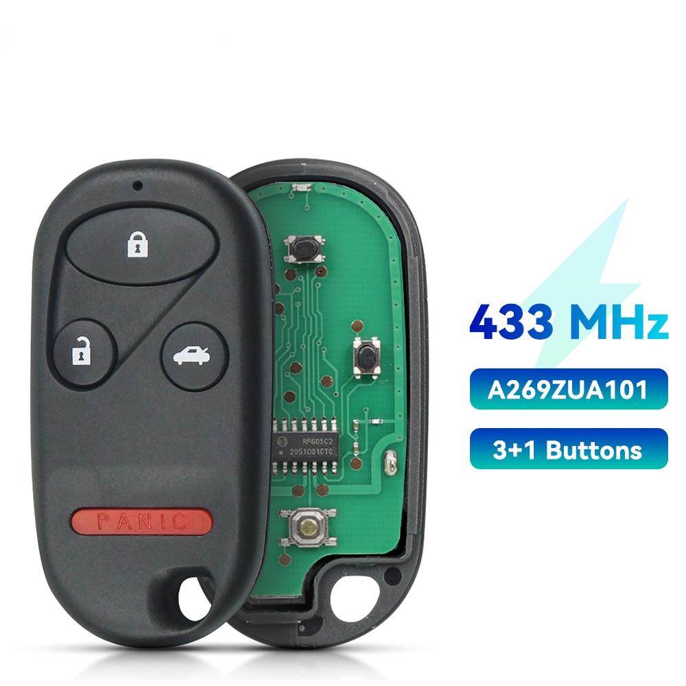 KEYYOU 3/4 Buttons For Honda CRV Civic Pilot Accord Entry Remote Key Fob A269ZUA101 NHVWB1U521 NHVWB1U523 KOBUTAH2T 433/315Mhz