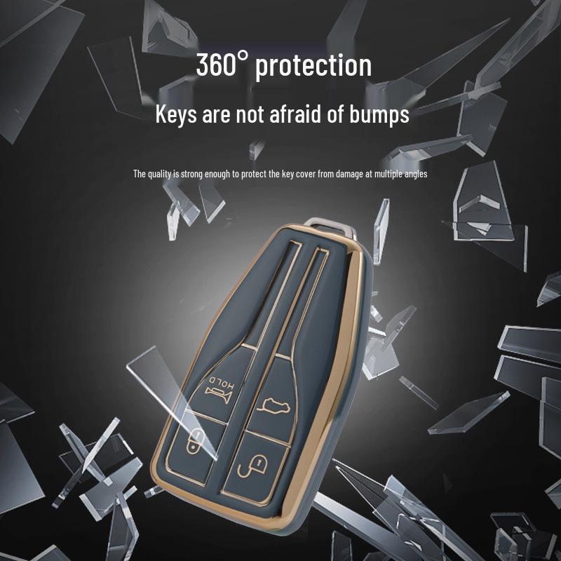 Elegant Hongqi HS5/HS7/H5/H9/E-HS9 Key Case with Buckle – Premium Protective Shell for Men and Women