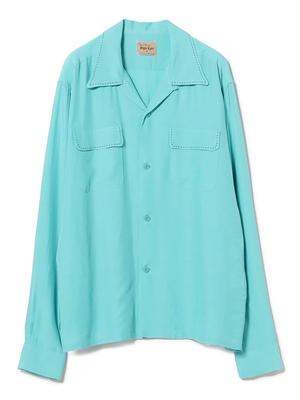 BEAMS BOY STYLE EYES BOWLING L/S SHIRTS, Женская, СВЕТЛО-СИНИЙ, Размер M