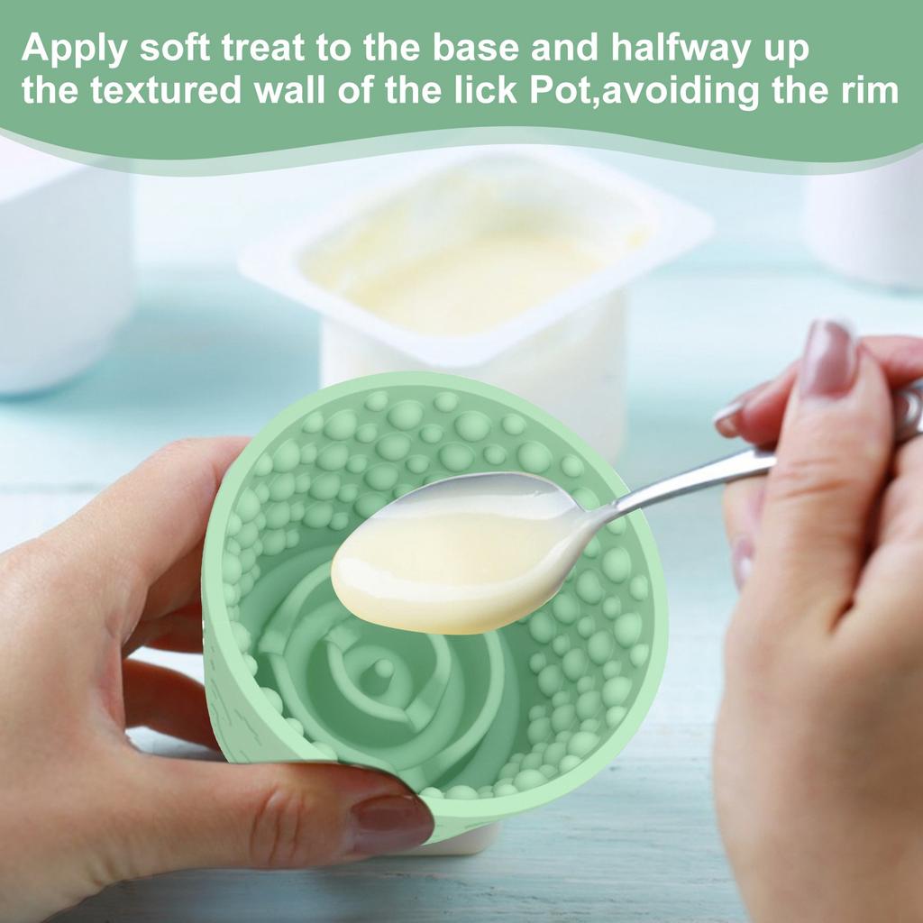 Миска для вылизывания для собак, Коврик для вылизывания для собак для снятия тревоги, Диспенсер для заморозки, Не вызывающая удушья силиконовая миска для медленного кормления для маленьких собак