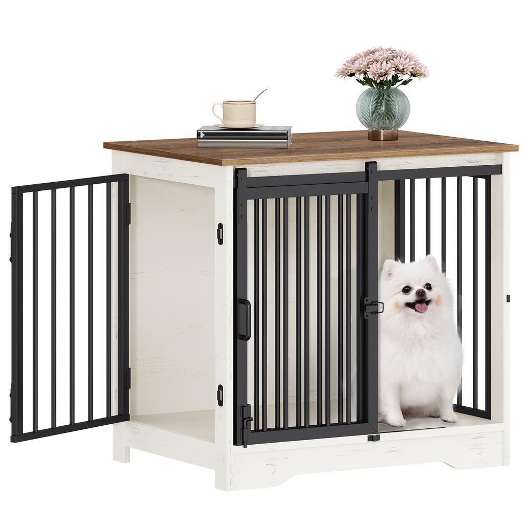 Dog Cage Furniture, 69 cm Dog Crate, 2 Doors, Modern Dog Cage Indoor for Small/Medium/Large Dogs, Side Table, for Home