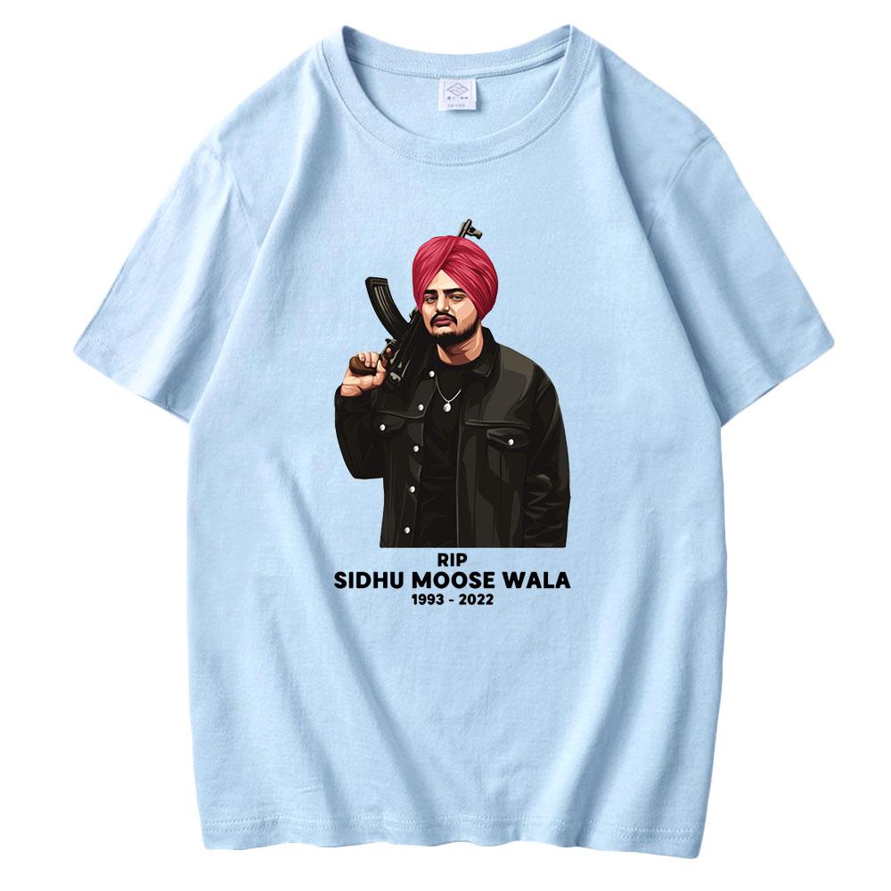 Футболка RIP Sidhu Moose Wala с принтом индийского рэпера и певца, футболки из чистого хлопка с графическим принтом, повседневные футболки в стиле хип-хоп для мужчин и женщин, свободные топы