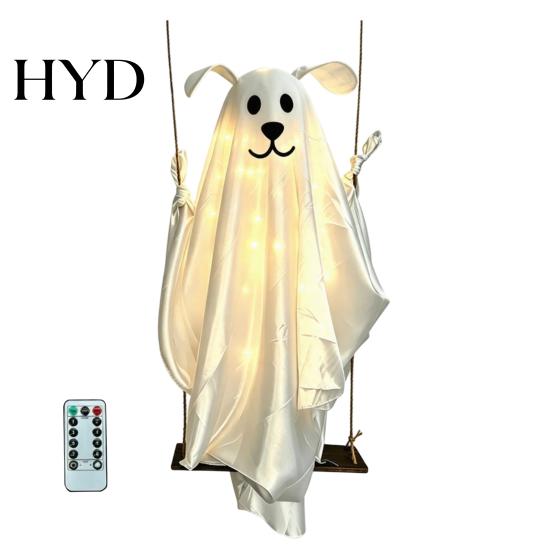 Hanging Spooky Ghost for Halloween Outdoor Decoration, Cute Flying Satin White Decoration With Best Materials Home, Tree, Porch, Patio, Lawn, Garden,