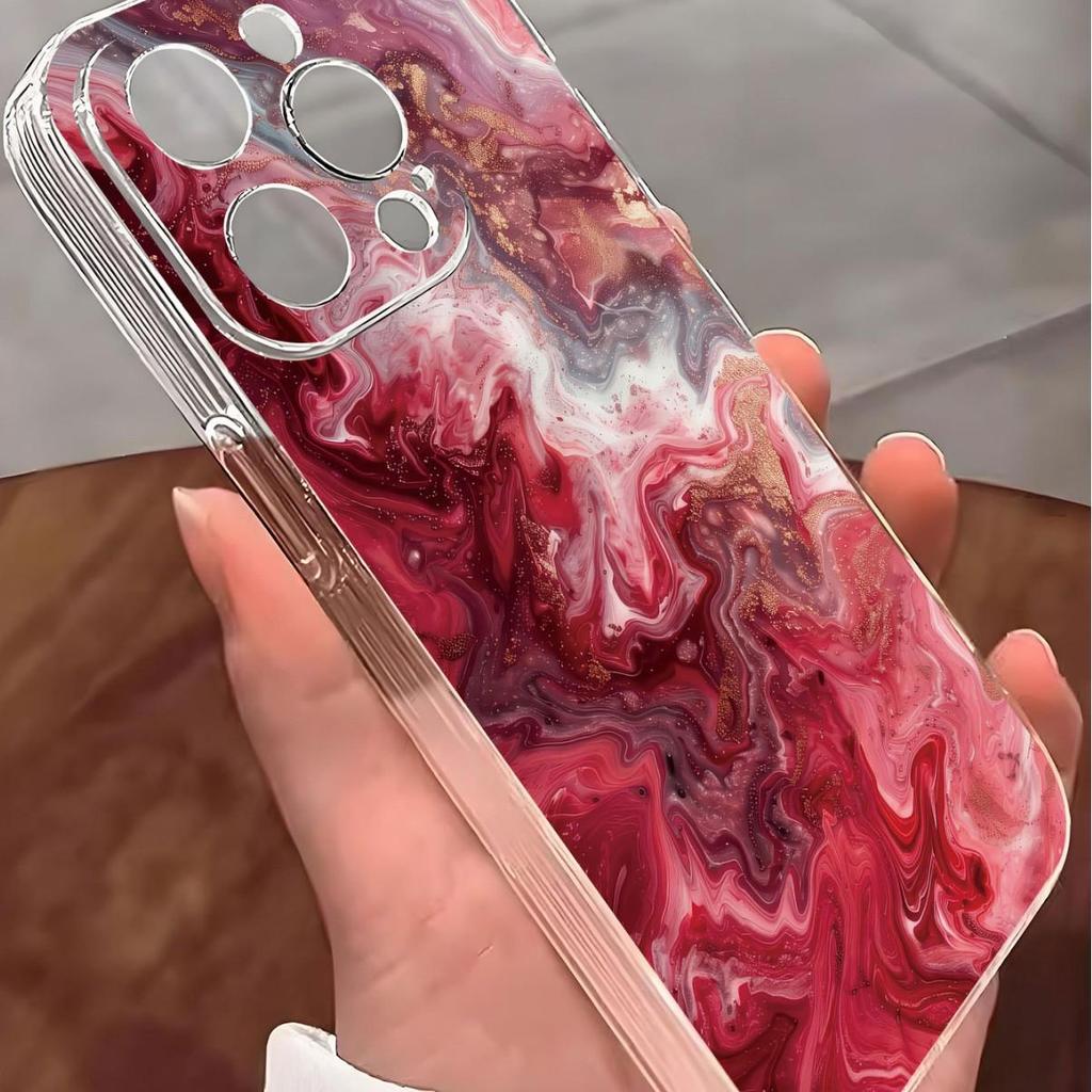 Прозрачный противоударный чехол с красным градиентом для iPhone 15/16/17/14 Pro Max