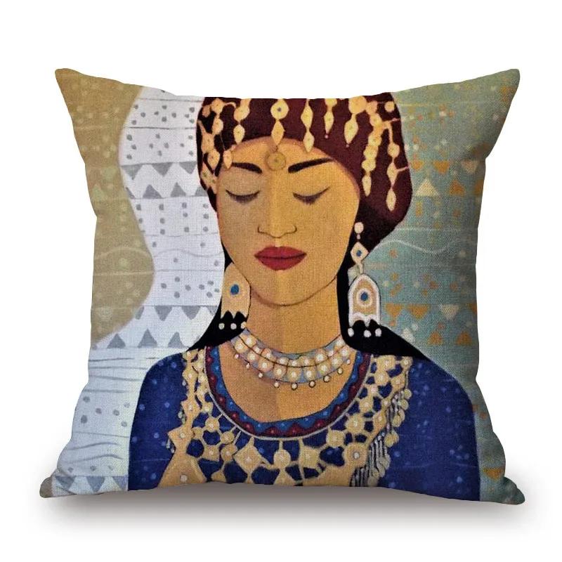 Чехлы для подушек Assyrian Beauty, декоративные подушки для дивана с изображением девушки из Золотого дворца и портретом любви, наволочка 45X45 см